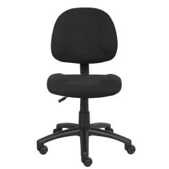 Boss Armless Ergonomic Fabric Swivel Task Chair, Black (B315-BK)