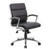 Boss CaresoftPlus Executive Series High Back Executive Chair with Metal Chrome Finish, Black (B9476-BK)