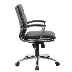 Boss CaresoftPlus Executive Series High Back Executive Chair with Metal Chrome Finish, Black (B9476-BK)