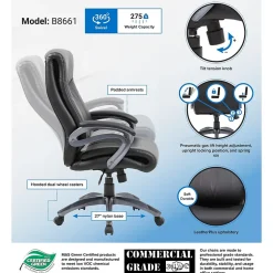 Boss Double Layer Executive Chair, Black (B8661)