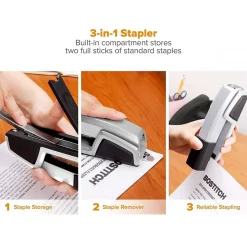 Bostitch Epic Desktop Stapler, 25-Sheet Capacity, Staples Included, Silver (B777R-SLV)