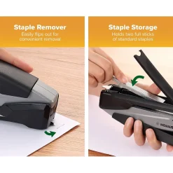 Bostitch InPower 25 Desktop Stapler, 25-Sheet Capacity, Black/Gray (PPR1100)