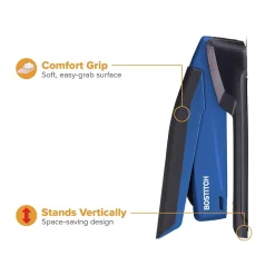 Bostitch InPower Spring-Powered Desktop Stapler, 20-Sheet, Blue/Black (1122)