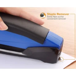 Bostitch InPower Spring-Powered Desktop Stapler, 20-Sheet, Blue/Black (1122)