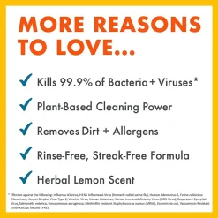 Boulder Clean Disinfecting Cleaner, Lemon Scent, 28 Oz. (003007)