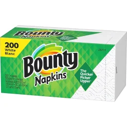 Bounty Quilted Napkin, 1-ply, White, 200 Napkins/Pack (34885.)