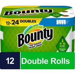 Bounty Select-A-Size Double Roll Paper Towels, 2-ply, 90 Sheets/Roll, 12 Rolls/Pack (66541/06130)