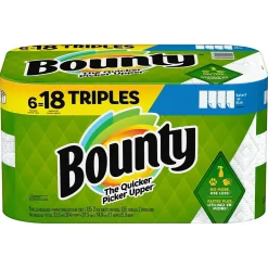 Bounty Select-A-Size Triple Roll Paper Towels, 2-ply, 135 Sheets/Roll, 6 Rolls/Pack (67001/05630)