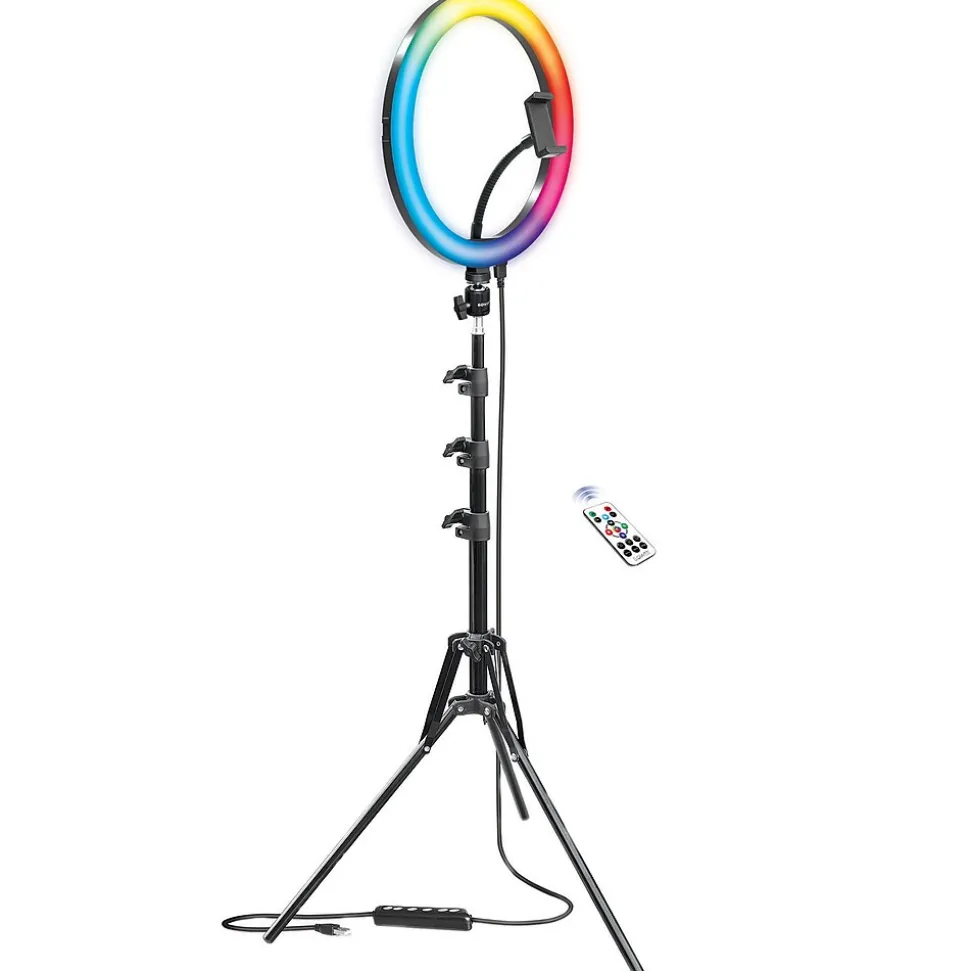 Bower 12" RGB Selfie Ring Light Studio Kit with Wireless Remote Control and Tripod (WA-RLSRGB12)