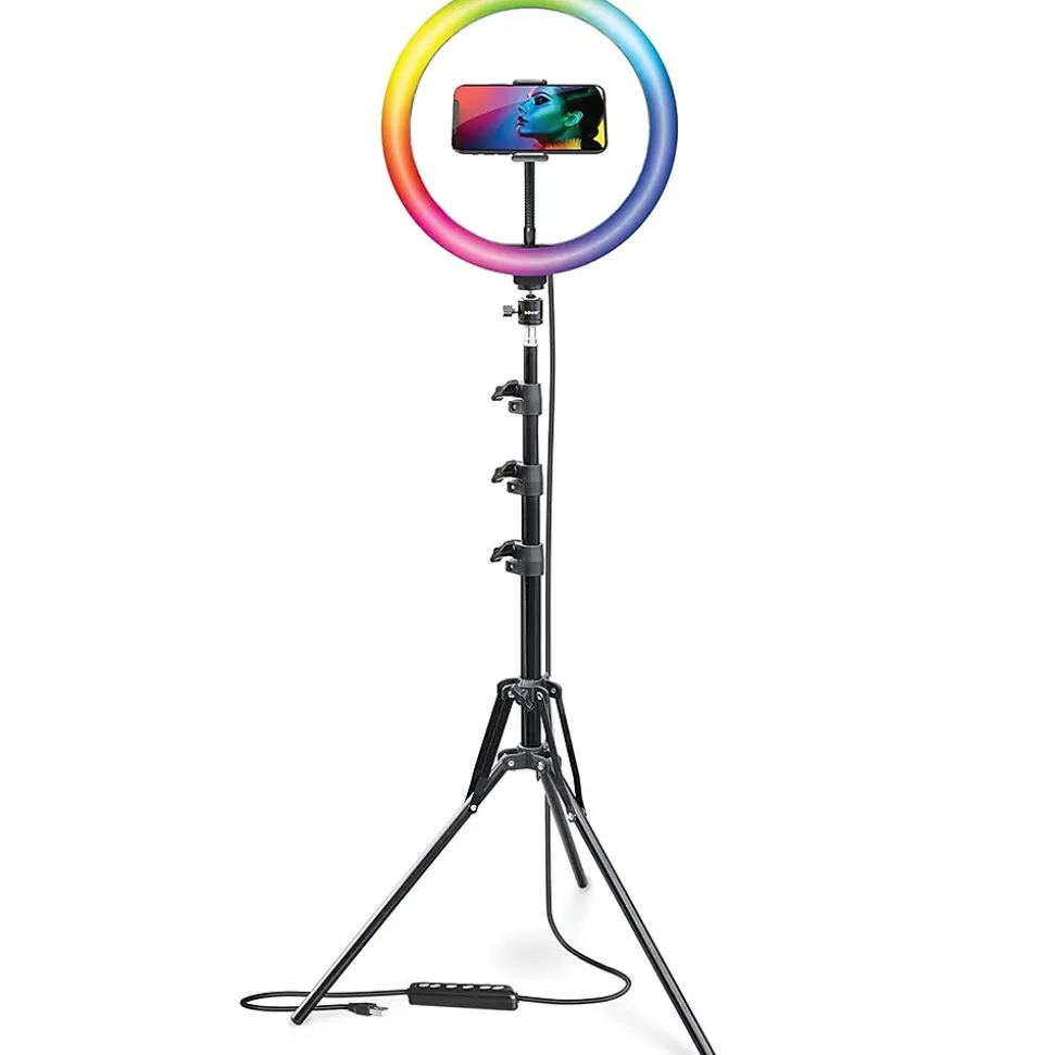 Bower 12" RGB Selfie Ring Light Studio Kit with Wireless Remote Control and Tripod (WA-RLSRGB12)