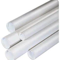 Box Partners White Mailing Tubes, 4" x 18", 15/Case