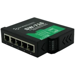 Brainboxes Industrial 5-Port Gigabit Ethernet Unmanaged Switch, 10/100/1000 Mbps, Black (SW-715)