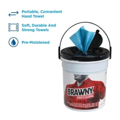 Brawny Industrial Cloth Cleaning Wipers, Blue, 84 Wipers/Box (21501)