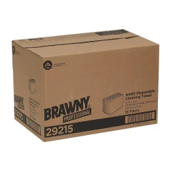 Brawny Professional A400 Cellulose Cleaning Wipers, 13" x 13", White, 800 Wipers/Box, 16/Carton (29215)