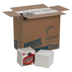 Brawny Professional D400 Durable Fibers Cleaning Wipers, 12.5
