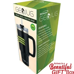 Brentwood Geojug Stainless Steel Double Walled Tumbler Cup, 40 oz., Black (CMB-1200BK)