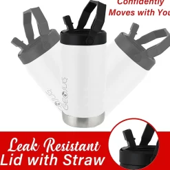 Brentwood Geojug Stainless Steel Double Walled Sports Water Jug, 40 oz., Cream (G-1200CRM)