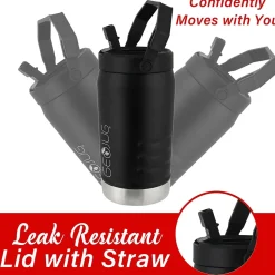 Brentwood Geojug Stainless Steel Double Walled Sports Water Jug, 64 oz., Black (G-1900BK)