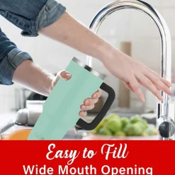 Brentwood Geojug Stainless Steel Double Walled Tumbler Cup, 40 oz., Blue (CMB-1200BL)