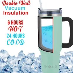 Brentwood Geojug Stainless Steel Double Walled Tumbler Cup, 40 oz., Blue (CMB-1200BL)