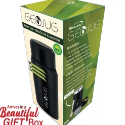 Brentwood Geojug Stainless Steel Double Walled Food Jar with Bowl & Folding Spoon, 25 oz., Black (FTS-750BK)