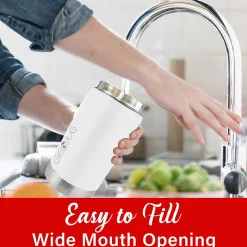 Brentwood Geojug Stainless Steel Double Walled Sports Water Jug, 64 oz., Cream (G-1900CRM)