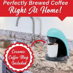 Brentwood Single-Serve Coffee Maker with Mug, Blue (TS-112BL)