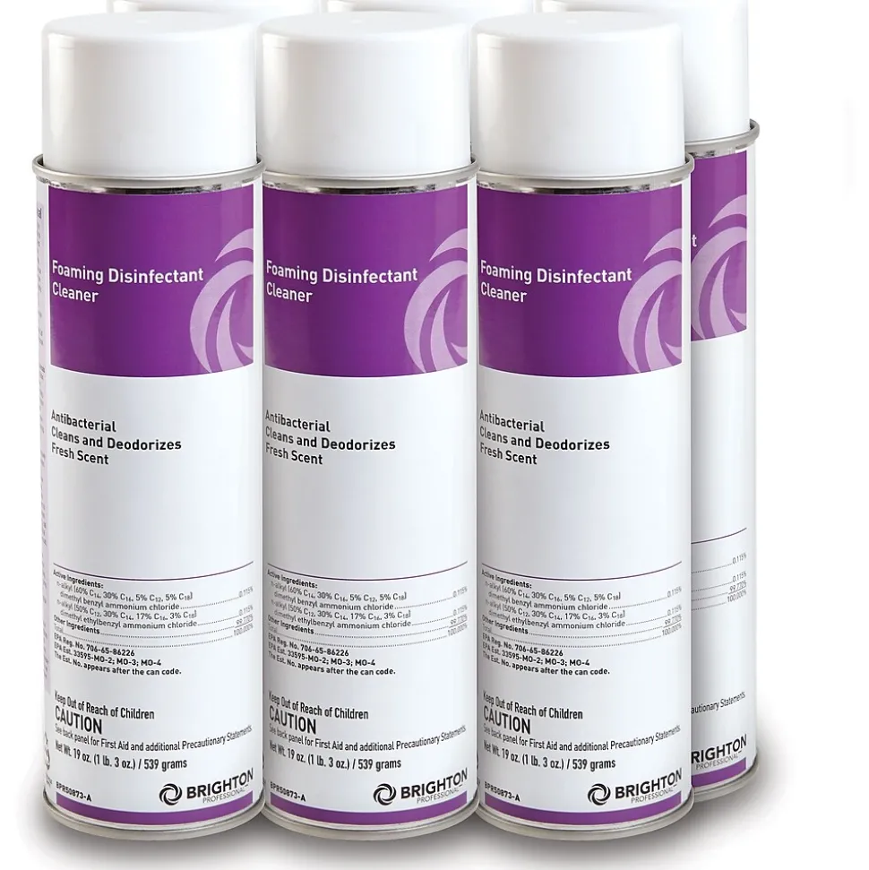 Brighton Professional™ Foaming Disinfectant Cleaner, 19 Oz., 6 Cans/PK