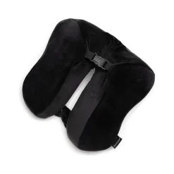 Brookstone Memory Foam Fleece Travel Pillow, Black (BNPM0002)