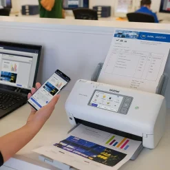 Brother ADS-4700W Duplex Document Scanner, White/Black