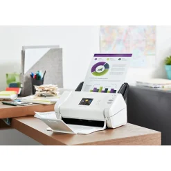 Brother ADS-2700W Refurbished Wireless Color Duplex Desktop Document Scanner, White