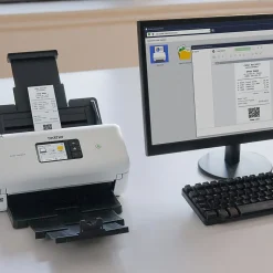 Brother ADS3300W Wireless Duplex Document Scanner, White/Black