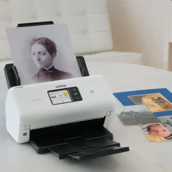 Brother ADS3300W Wireless Duplex Document Scanner, White/Black