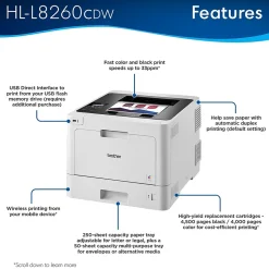 Brother HL-L8260CDW USB, Wireless, Network Ready Color Laser Printer
