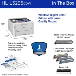 Brother HL-L3295CDW Wireless Compact Digital Color Printer, Refresh Subscription Eligible
