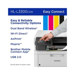 Brother HL-L3300CDW Wireless Digital Color Multi-Function Printer, Refresh Subscription Eligible