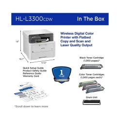 Brother HL-L3300CDW Wireless Digital Color Multi-Function Printer, Refresh Subscription Eligible