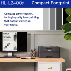 Brother HL-L2400D Compact Laser Printer, Single-Function, Print (9092806)