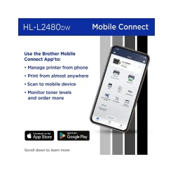 Brother HL-L2480DW Compact Wireless Black & White Laser Printer, Copy & Scan, Refresh Subscription Ready