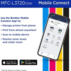 Brother MFC-L3720CDW Wireless Color Laser Printer, All-In-One, Print, Scan, Copy, Fax (MFCL3720CDW)