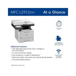 Brother MFC-L5915DW Business Wireless Black & White Laser, All-In-One, Print, Scan, Copy, Fax