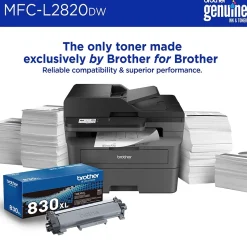 Brother MFC-L2820DW Compact Wireless Black & White Printer, All-In-One, Print, Scan, Copy, Fax, Refresh Subscription Ready