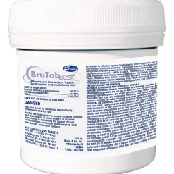 BruTab 6S Disinfectant & Sanitizer Tablets, 3.3mg, 200/Tub, 6 Tubs/Carton (161021-8G)