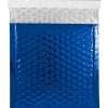 Bubble Padded Mailers with Peel and Seal Closure, CD Size, 6 x 6.5, Blue Metallic, 12/Pack (2745203)
