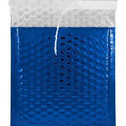 Bubble Padded Mailers with Peel and Seal Closure, CD Size, 6 x 6.5, Blue Metallic, 12/Pack (2745203)