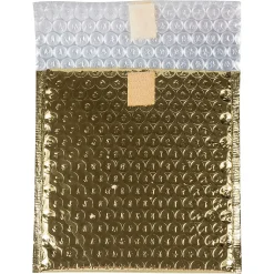 Bubble Padded Mailers with Peel and Seal Closure, CD Size, 6 x 6.5, Gold Metallic, 12/Pack (2745207)