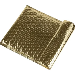 Bubble Padded Mailers with Peel and Seal Closure, CD Size, 6 x 6.5, Gold Metallic, 12/Pack (2745207)