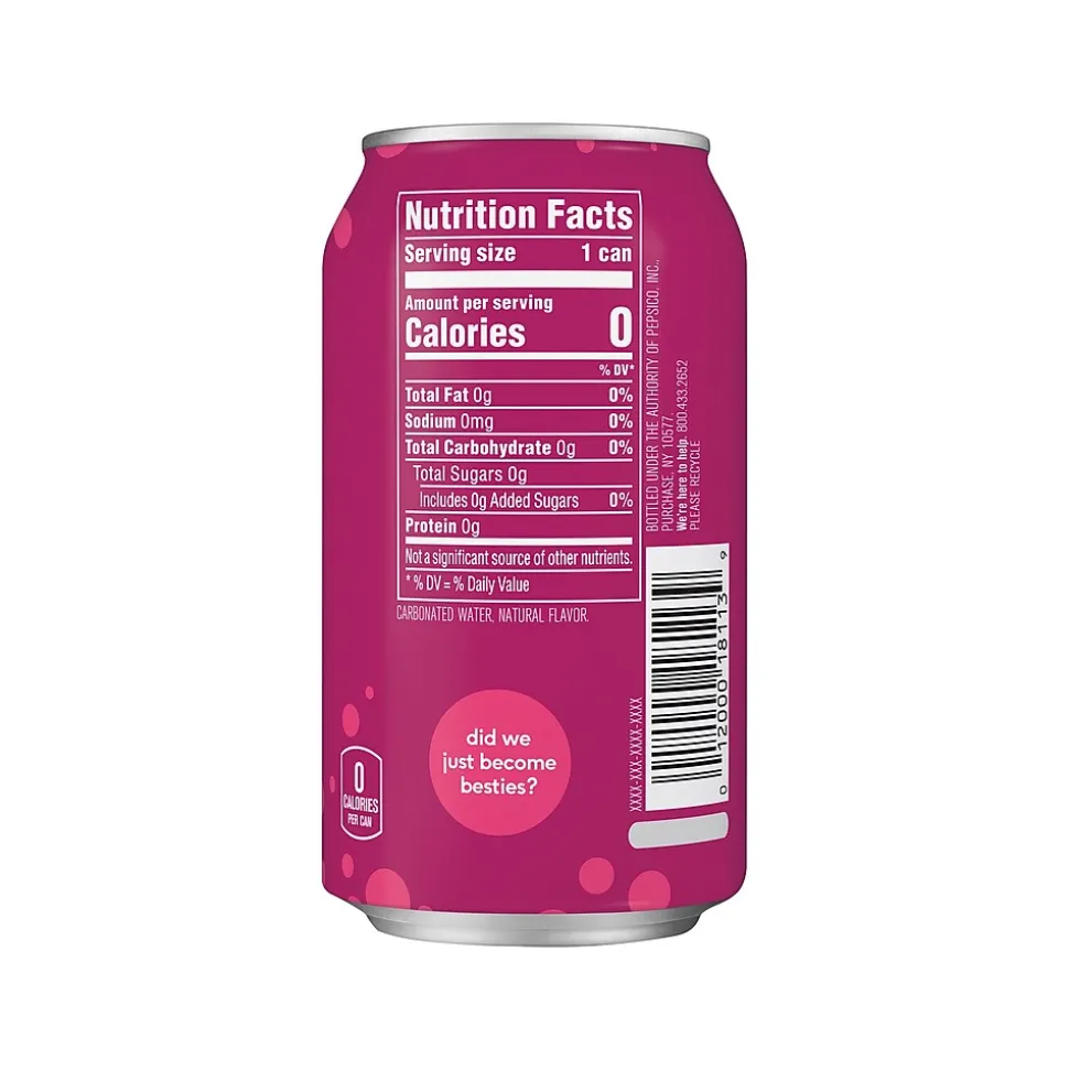 Bubly Raspberry Flavored Sparkling Seltzer Water, 12 Fl. Oz., 8 Cans/Pack, 3 Packs/Carton (18117)