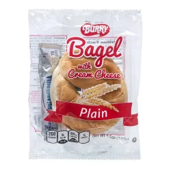 Burry Individually Wrapped Plain Bagel w/ Cream Cheese, 4.6 Oz, 6/Box (307-00370)