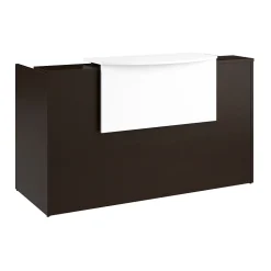 Bush Business Furniture Arrive 72"W Reception Desk with Counter and Mobile File Cabinet, Mocha Cherry (ARV008MR)